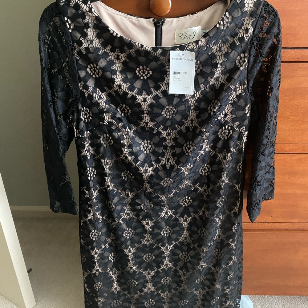 New with tags from Nordstrom Rack. Black and Tan dress by Eliza J. Size 4